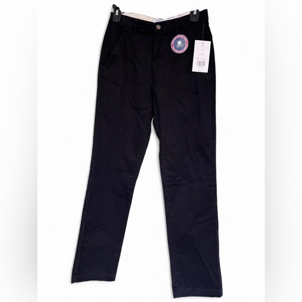 Crown & Ivy Kids Unisex Black Chino Pants Sz 14 NEW w Tags Uniform Dress Church